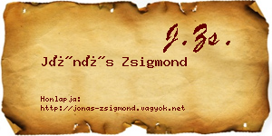 Jónás Zsigmond névjegykártya