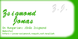 zsigmond jonas business card