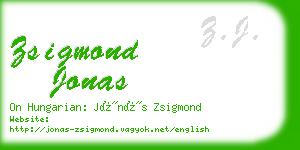 zsigmond jonas business card